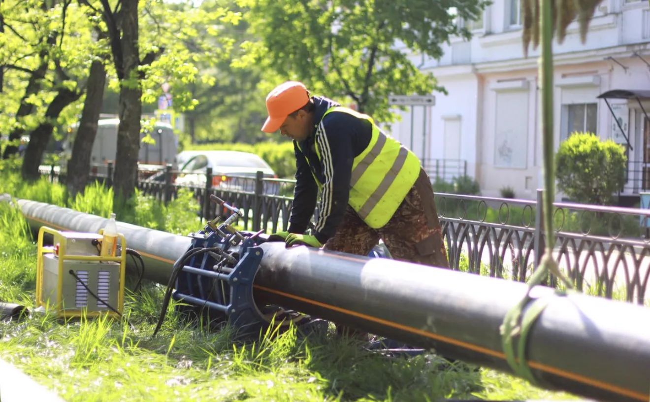 Монтаж подземного полиэтиленового газопровода
